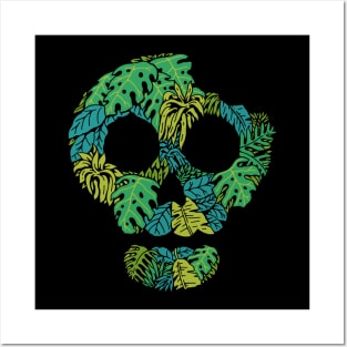 Skull Floral Posters and Art